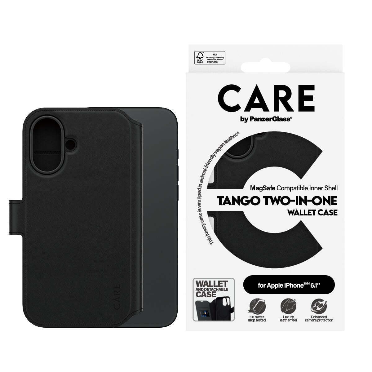 CARE by PanzerGlass® Feature Case Tango Two-in-One Wallet MagSafe für iPhone 16 CARE by PanzerGlass® Feature Case Tango Two-in-One Wallet MagSafe für iPhone 16